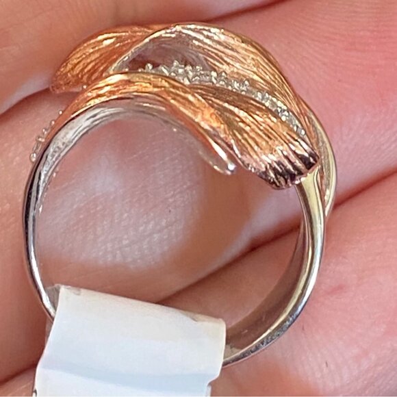 Wrap Ring Size 6.5 CZ or Glass Sterling Silver 925 Women Semi-Precious Stone - Picture 6 of 10